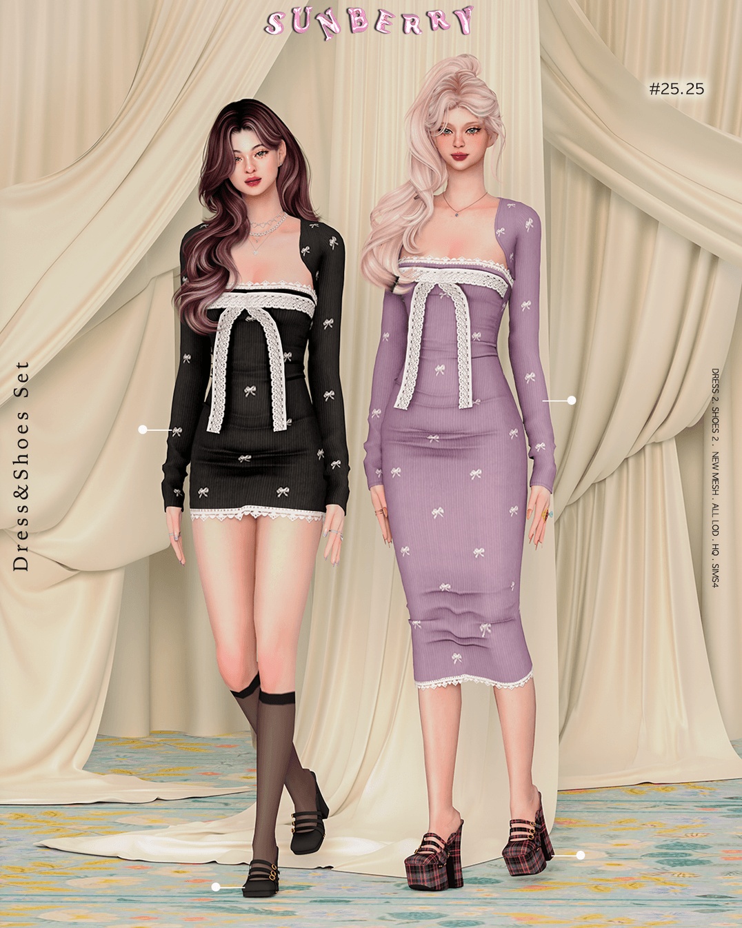 Скриншот мода Сет платьев Ribbon Dress 2 Set